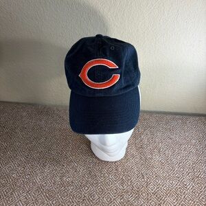 Chicago Bears ‘47 Brand Clean Up Hat Adjustable Strapback Cap Big C Navy Blue
